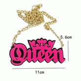 Queen Acrylic Statement Chain Necklace